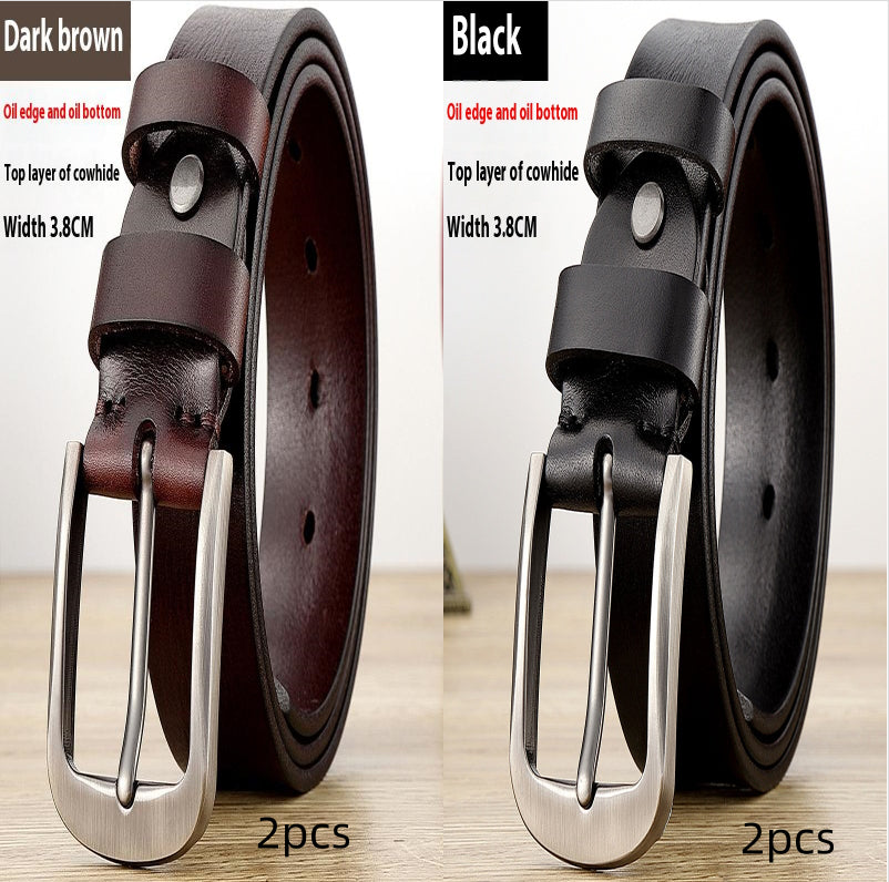 Men's Genuine Leather Belt Styled with Dress Pants