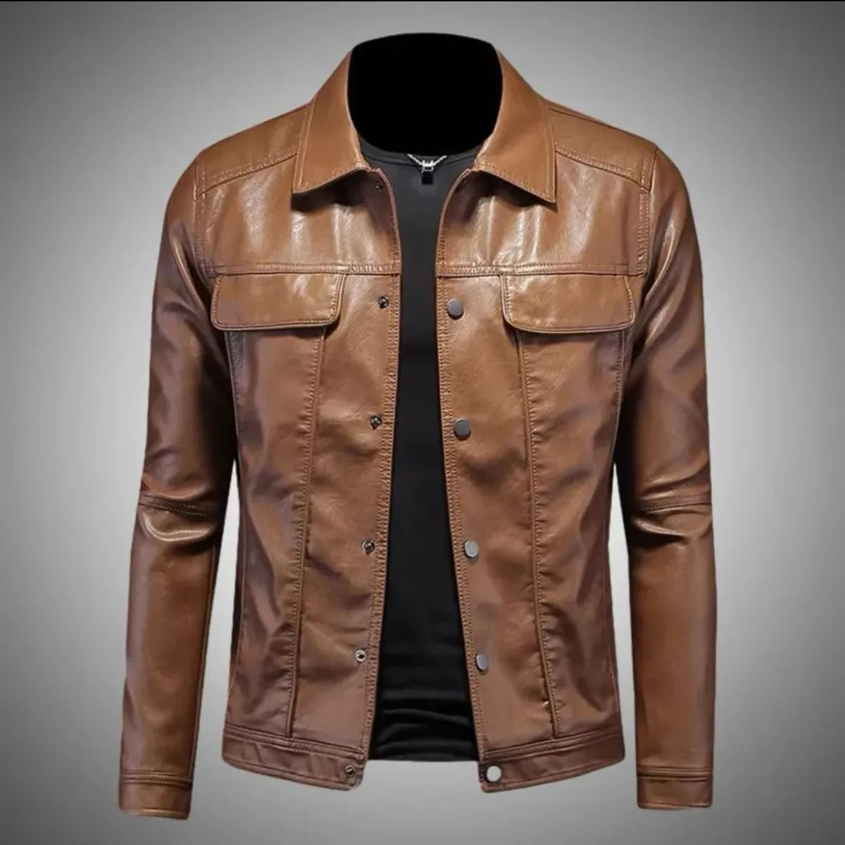 Men's Premium Leather Jacket Casual Outfit
