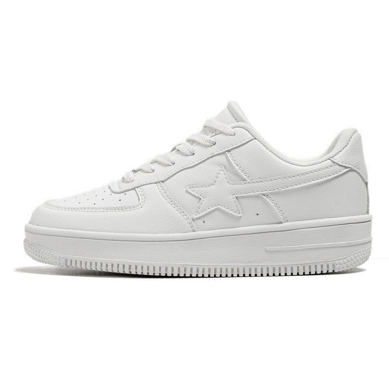 Men's Thick Sole White Sneakers Casual Outfit