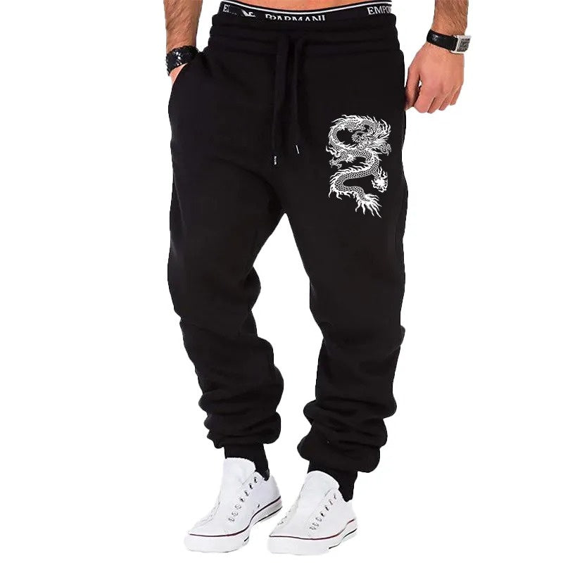 Men's Dragon Jogger Pants Streetwear Outfit