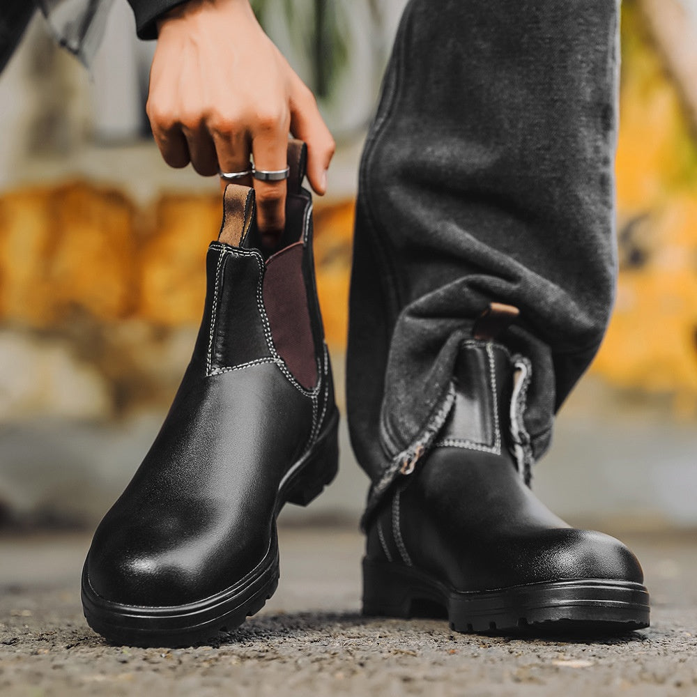 Vintage Leather Martin Boots Casual Outfit